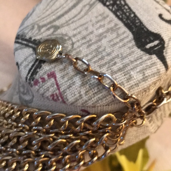 GRAZIANO GOLDTONE MULTI CHAIN STATEMENT NECKLACE - Picture 9 of 16